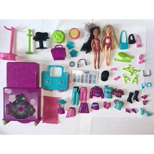Vintage Polly Pocket Club Groove: Polly & Shani with Par-tay Bus (2004)